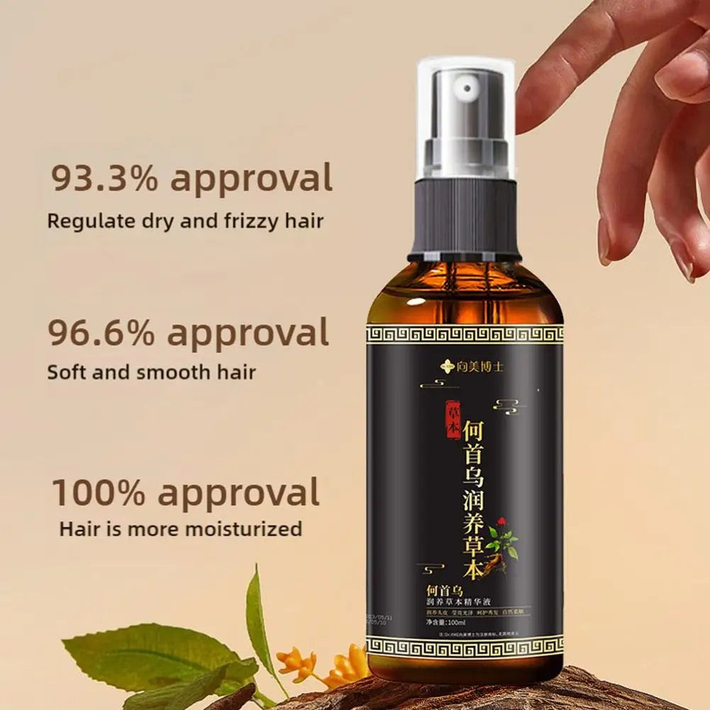 Hair Serum Growth Spray Men Women Loss Solution Polygonum Multiflori Qme