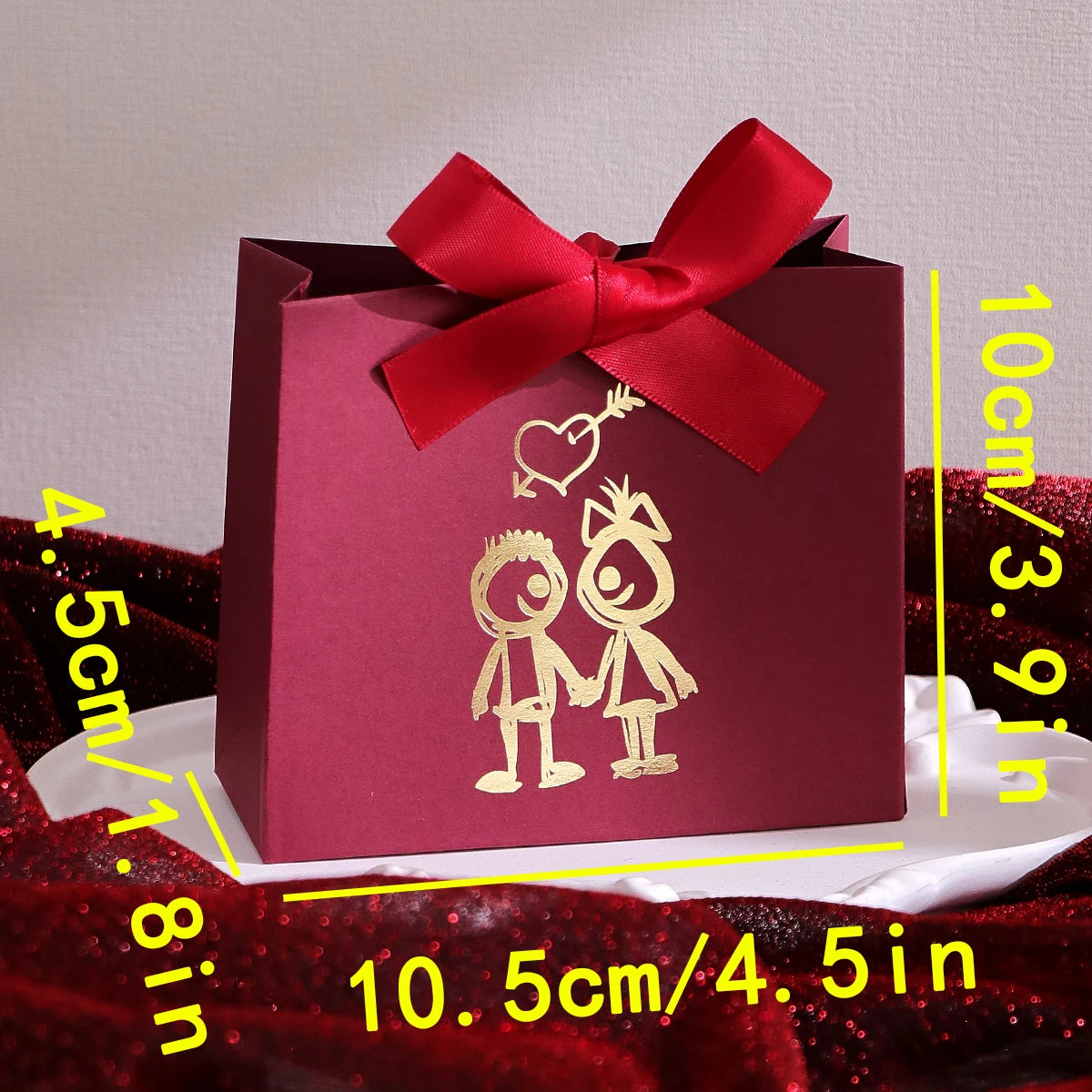 10-Piece Cute Mini Gift Box Set - “Couple Figures” Design Is Perfect for Candy, Chocolates and Small Gifts - Ideal for Valentine Qme