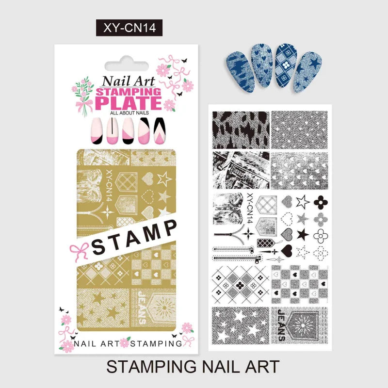 Template Stencils Bowknot Patterns Nail Stamping Plates Nail Art Stamper Kawaii Bow Image Plate Manicure Tools Qme CN14