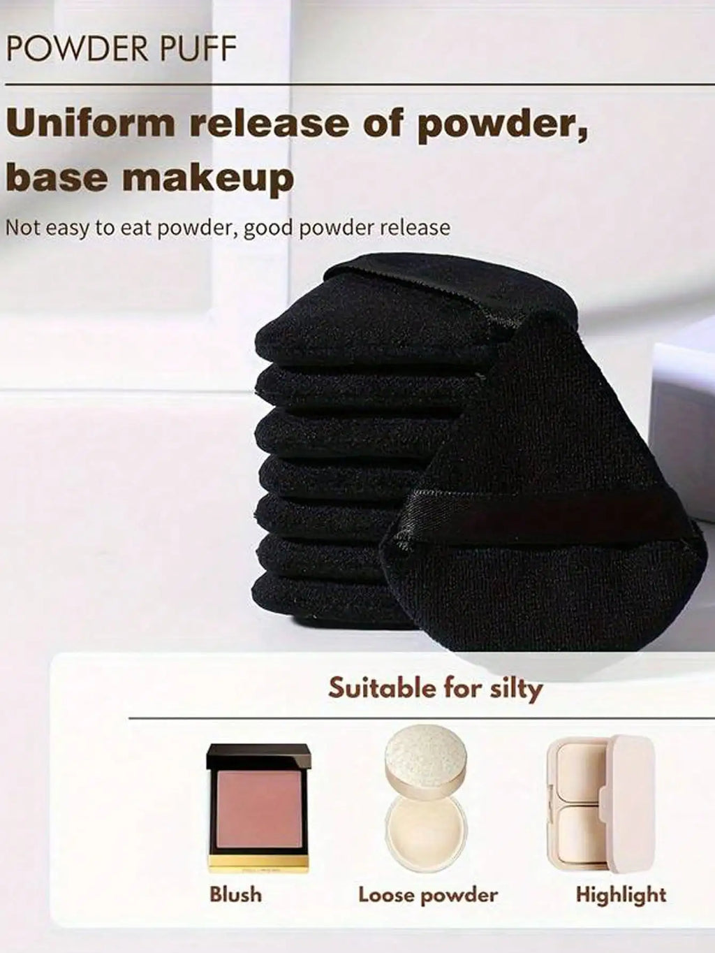 50 40 30 20 10 5 Triangular Velvet Puffs Reusable Face Eye Makeup Qme