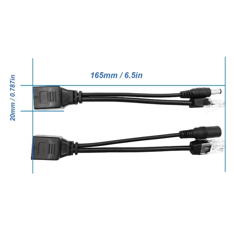 5pcs POE Spliter Waterprrof With Video And Power Adapter Cable RJ45 12V-48V Supply Module Injector for IP Camera Extender Qme