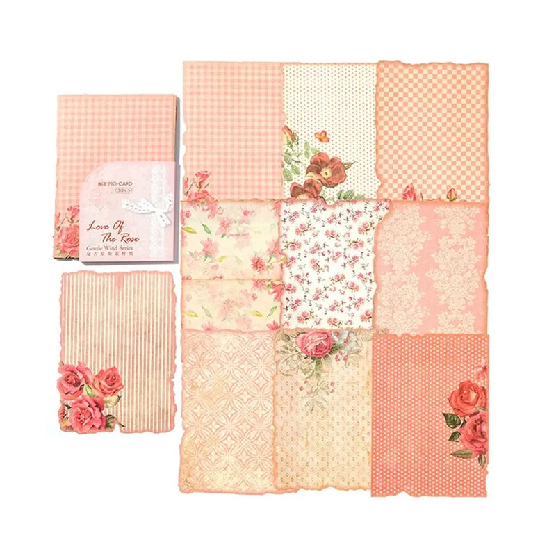 Vintage Dyeing Floral Paper, Gentle Breeze Series, Scrapbook & Journal Background Paper, Creative Material for Handmade Collage Qme B