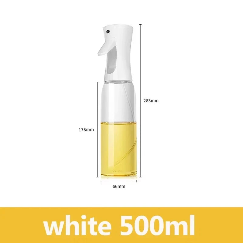 200/300/500ml Oil Spray Plastic Household Kitchen Oil Spray Bottle or Oil Brush Nebulizing Mist Filling Cooking Dual Use BBQ Qme 500ml WHITE