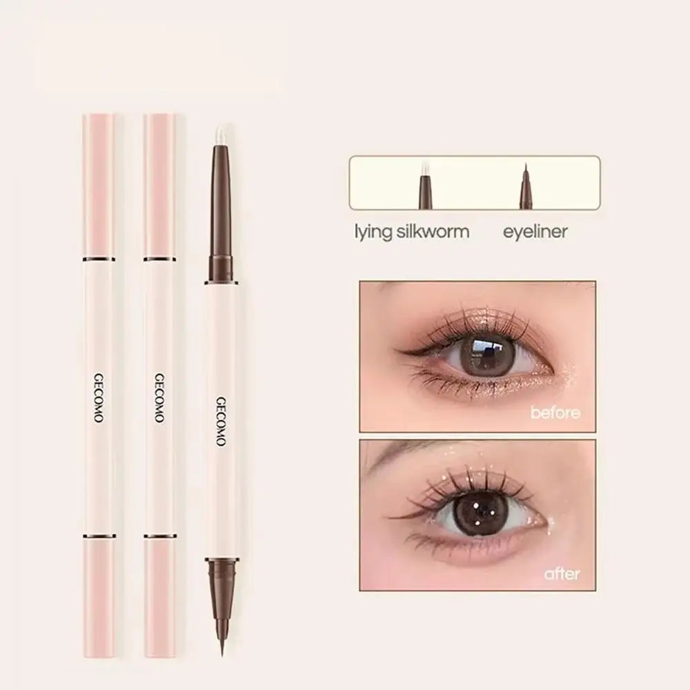 GECOMO Double-ended Lying Silkworm Pencil Eyeliner Shimmer Eyeshadow Qme