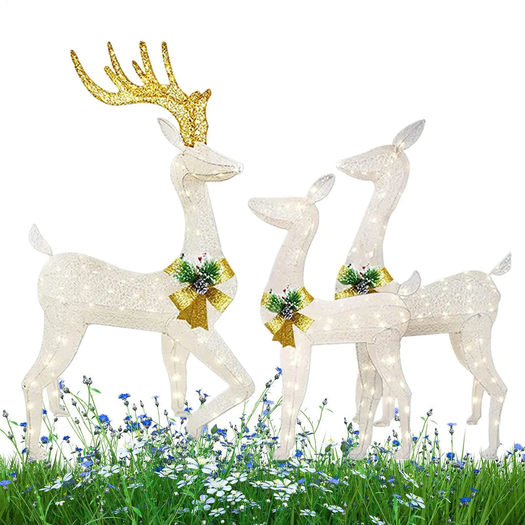 Christmas Reindeer Stake Light 3-Pieces Holiday Lighted Pathway Decor Lighted Acrylic Stake Decoration For Yard Garden Pathway Qme China Mainland