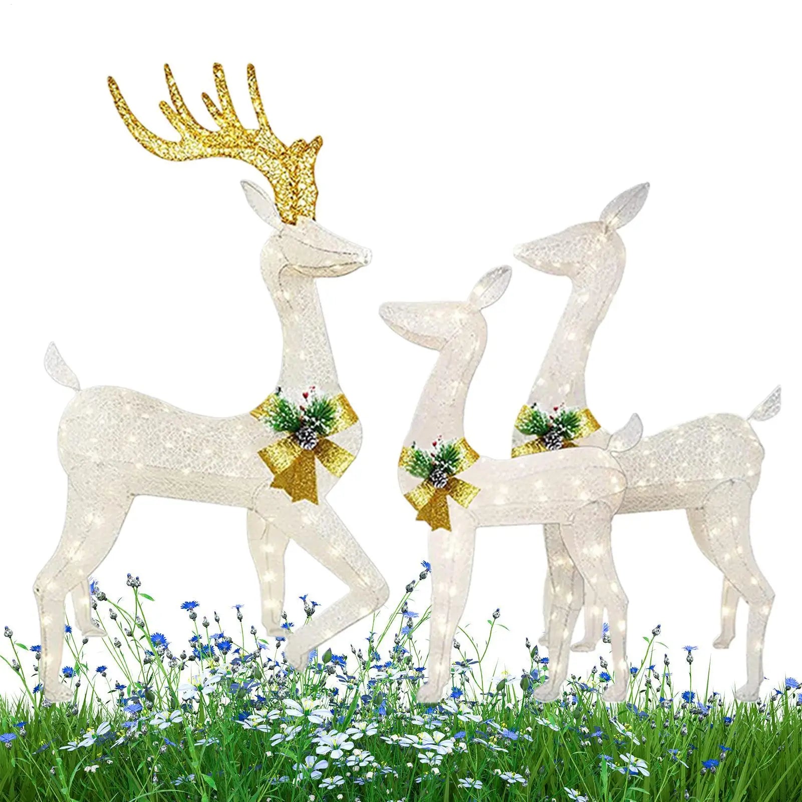 Christmas Reindeer Stake Light 3-Pieces Holiday Lighted Pathway Decor Lighted Acrylic Stake Decoration For Yard Garden Pathway Qme China Mainland