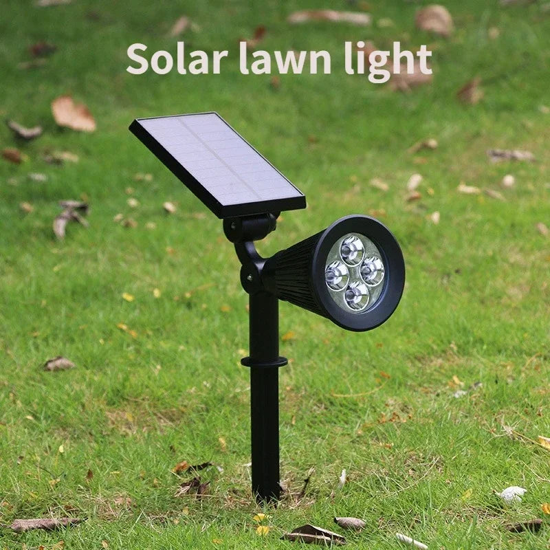 Outdoor Solar Spotlights Ground-plugged Lawn lamp LED 4Bulbs IP65 Waterproof Garden Stone Decorative Lamp tree-expanding light Qme