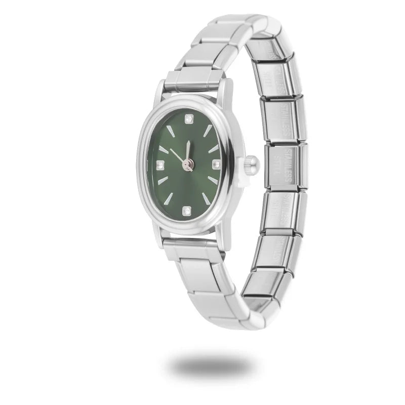 Fashion Women's Stainless Steel Square Flowers Watch Round Moon Sun High Quality Watch Bracelet For Friend Birthday DIY Bracelet Qme Style 30