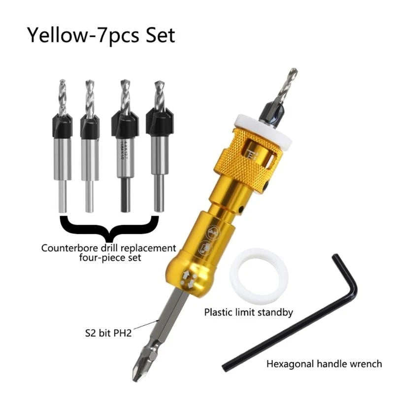 Shank Countersink Drill Bit Depth Stop Efficient Drilling D0LD Qme