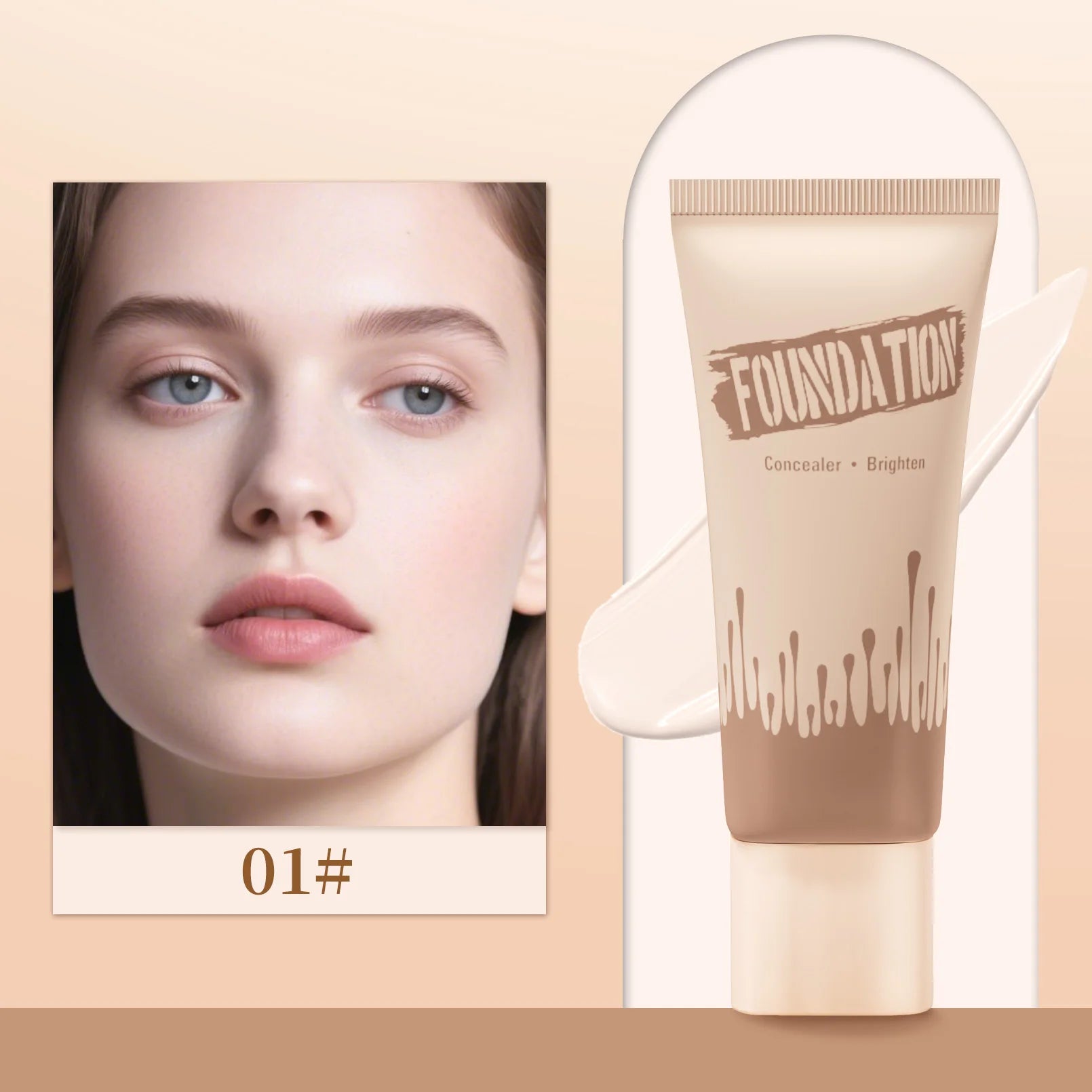 Full Coverage Foundation, Matte Finish Oil-control Liquid Foundation, Covering Blemishes And Dark Spot, Concealer Cream Qme 9516-1