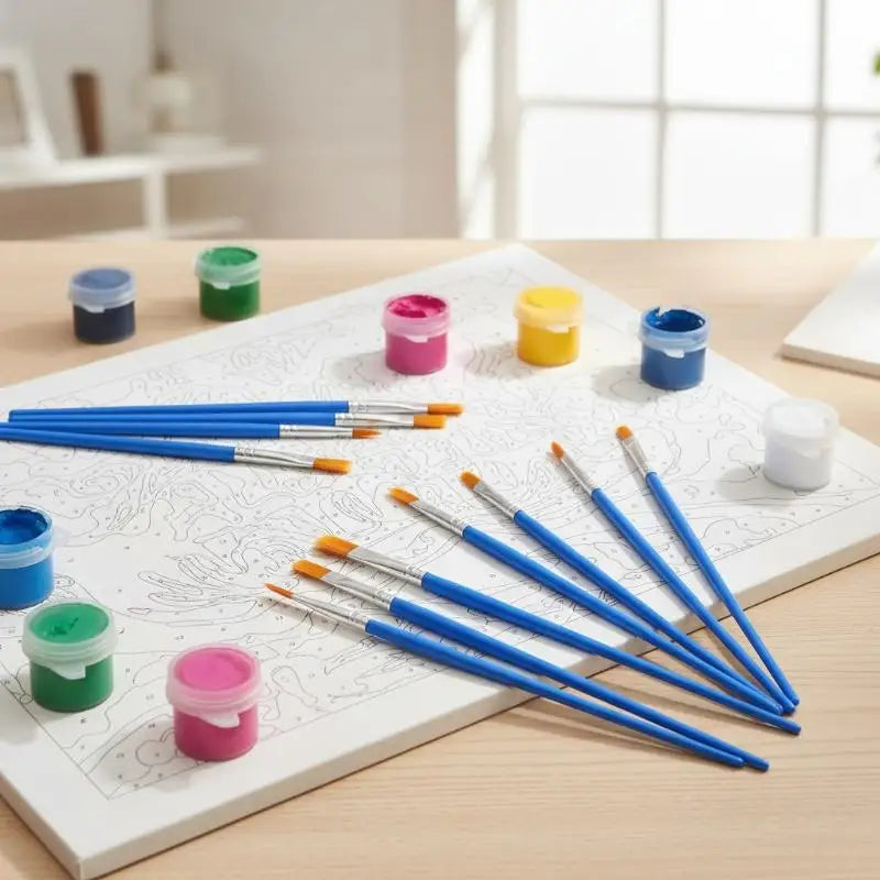 100 130 160 180 Painting Brushes Art Flat Tip Round Nylon Hair Paint Qme