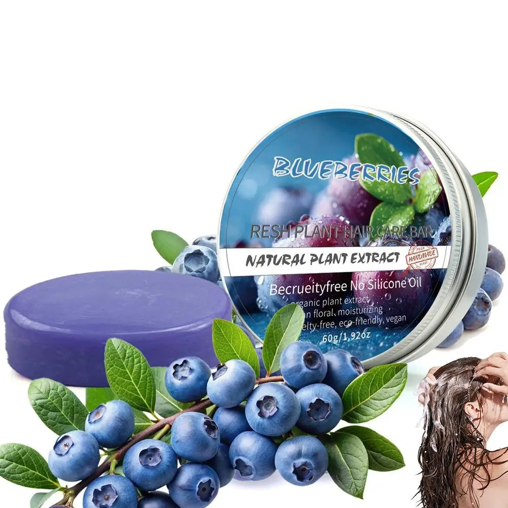 Blueberry Shampoo Soap Handmade Solid Hair Thinning Deep Cleansing Qme conditioner