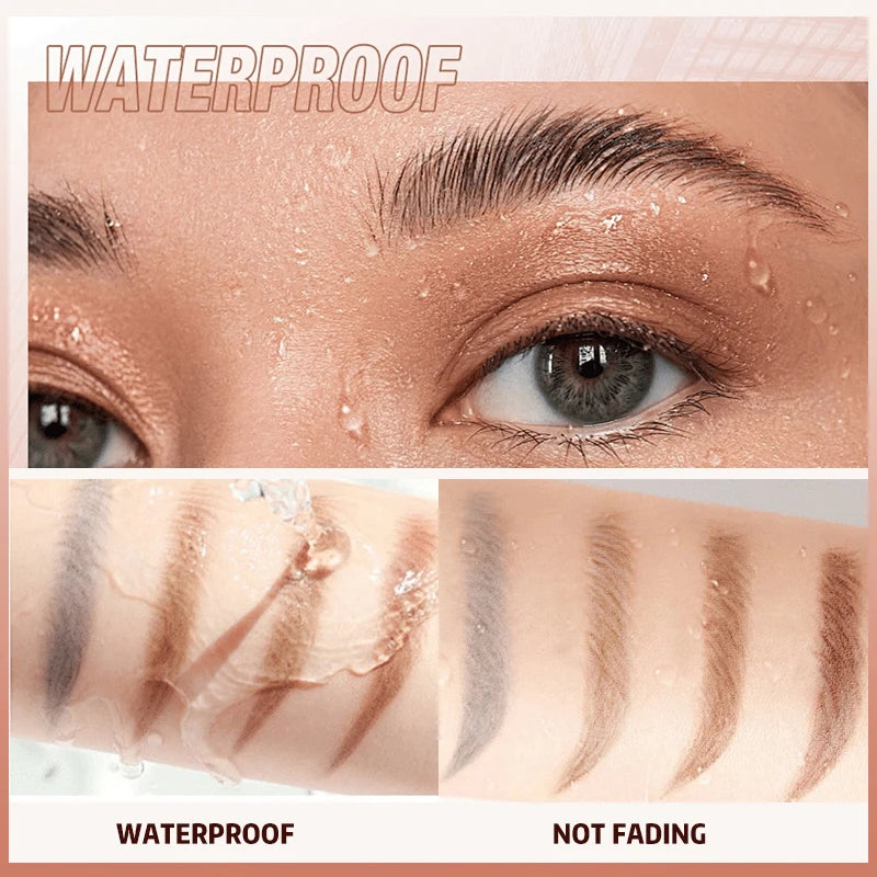 Double-Ended Wooden Evebrow Pencil With Brush,Sweat-Proof,Smudge-Proof,Long-Lasting,Brow Shaping,Natural Matte Qme
