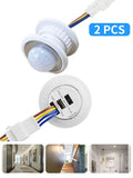 Motion Sensor Light Switch 220V 110V Pir Presence Sensor for Lighting Time Delay Adjust Movement Detector Lamp Automatic Switch Qme 2 PCS Sensor