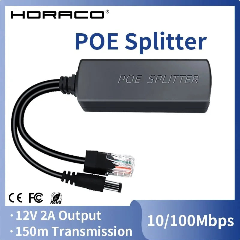 1PCS POE Splitter 48V to 5V 2.4A Gigabit Power Supply Module with Isolation Power Separation Cable Qme