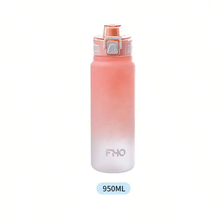Outdoor Sports Portable Gradient Frosted Plastic Space Cup Straw Qme Pink 950ml 500-1000ml