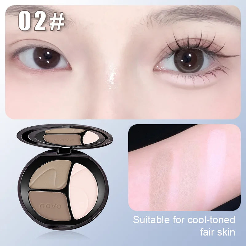 Highlighter+Under eye Highlighting Palette For 3D Eye Makeup,Matte Finish,Long Lasting,Waterproof,One-Step Aegyo-Sal,Lazy Makeup Qme 02