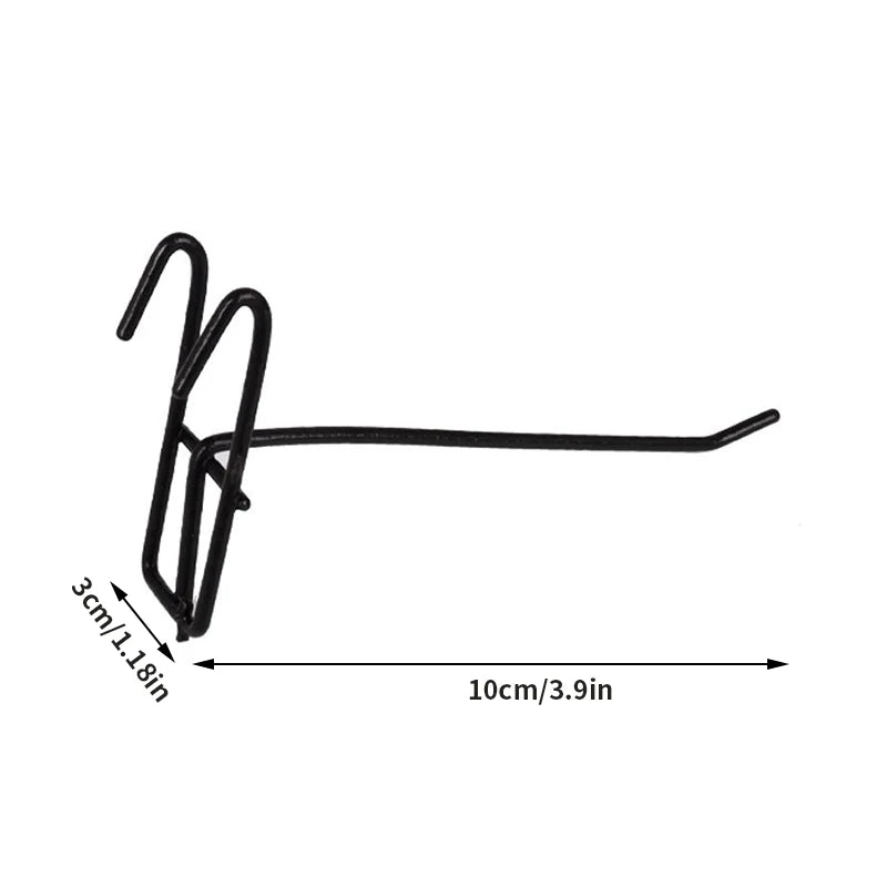 Black Mesh Grid Shelf Hooks, Supermarket Shelves, Convenience Store Accessories Can Be Hung With Thick Iron Hooks Qme