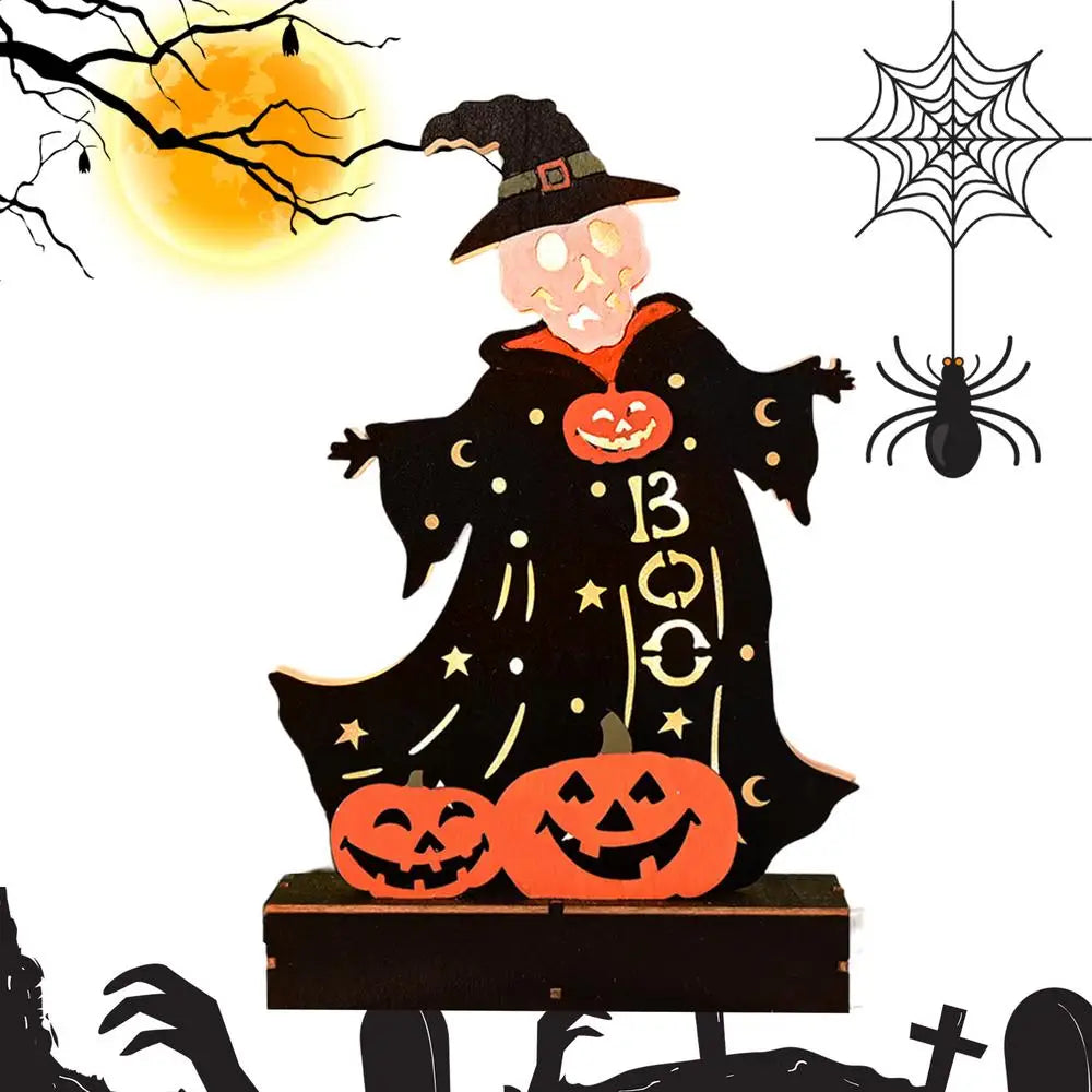 Haunted House Figurine Halloween Themed Table Topper Wooden Spooky Qme 01 China Mainland