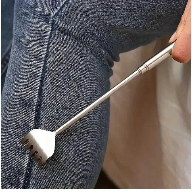 Silvery Portable Telescopic Back Scratcher Extendable Stainless Steel for Men & Women Gift for Mothers And Fathers Qme