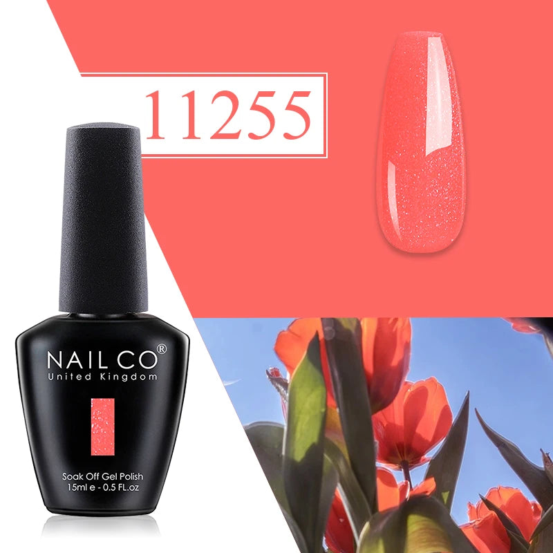 Nailco Jelly Gel Nail Polish Transparent Varnishes 44 Colors Red Pink
