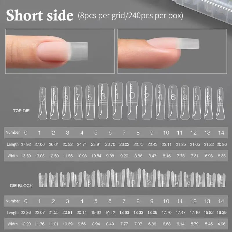 Coffin Nail Extension Forms Dual Mold Reusable DIY Acrylic Gel Qme w559
