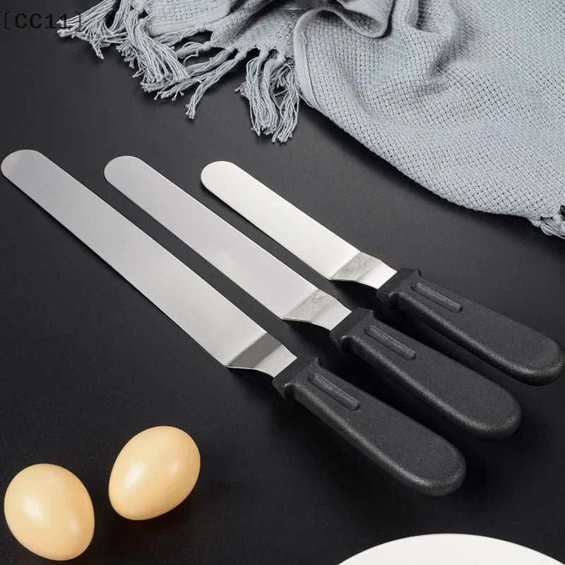 CC11Stainless Steel Cream Spatula Baking Tools 6 8 10 12 Cake Qme