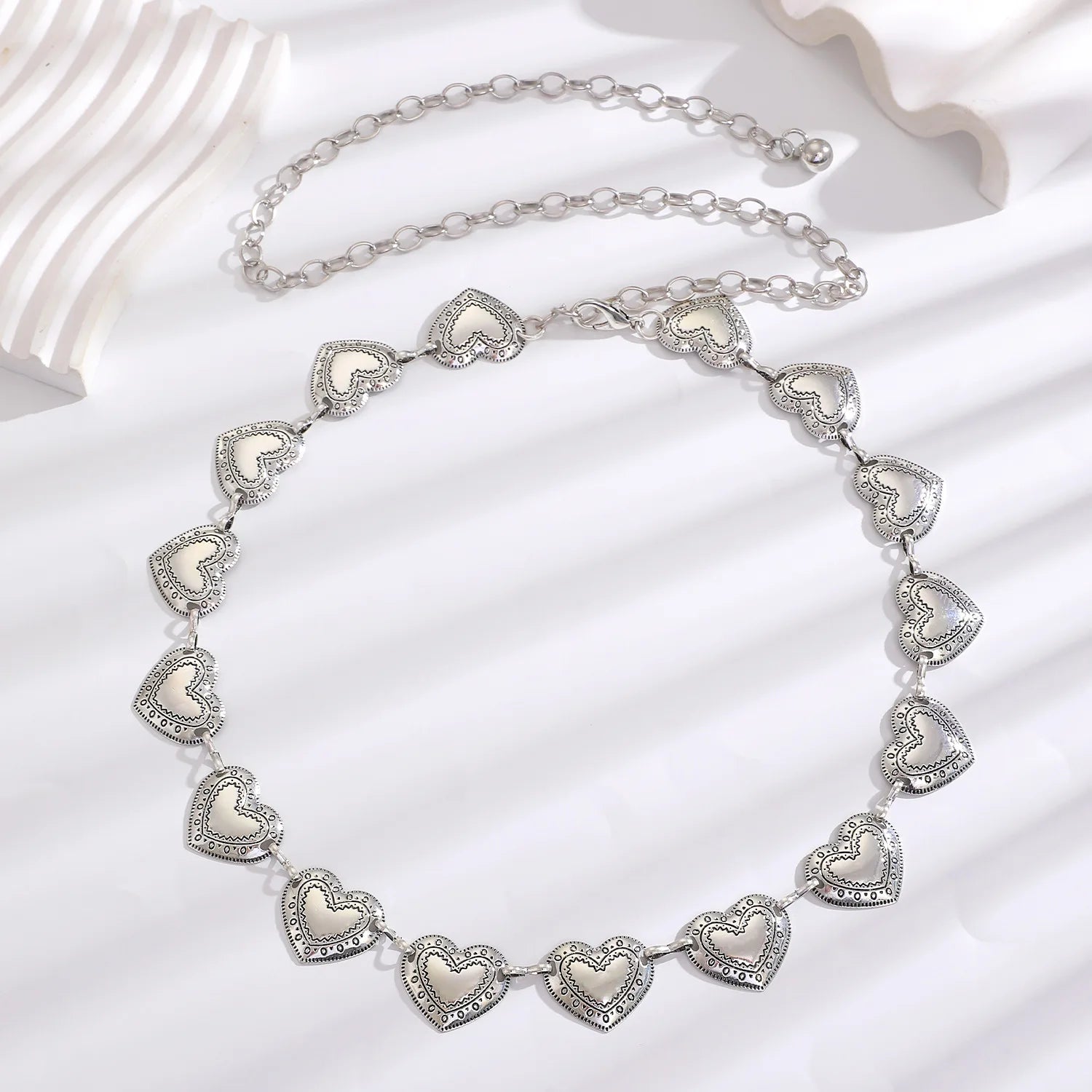 Women's Slim Decorative Waist Chain Silver Ethnic Tassel Belt Dresses