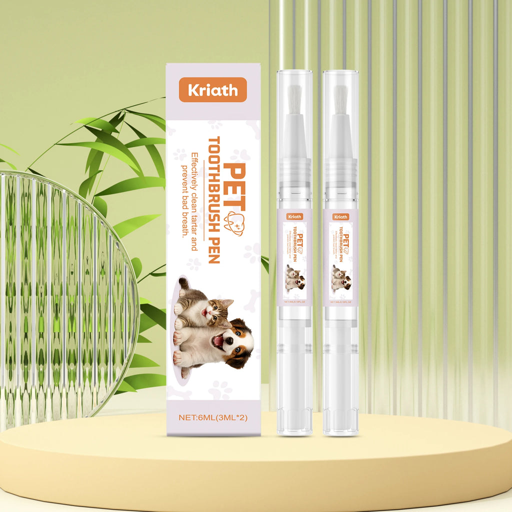 Pet Toothbrush Pen Thoroughly Cleaning Pet's Mouth Reduce Dental Plaque Accumulation Eliminate Oral Odors Pet Teeth Cleaning Pen Qme