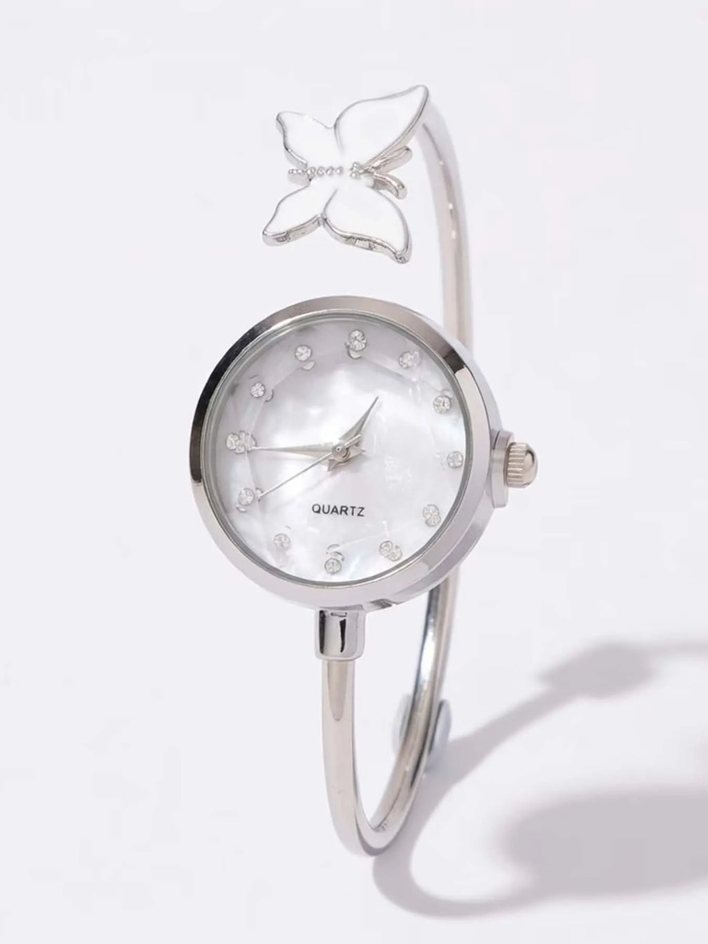 6-piece Butterfly Watch Female Student Ins Korean Edition Simple Personality Versatile Small Open Bracelet Watch Female Set Qme