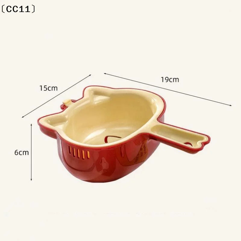 2-IN-1 Vegetable Cleaning Drainage Basket Fruit Water Filter Net Qme
