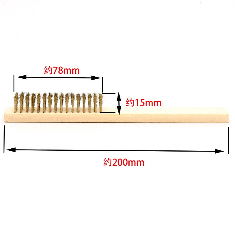 Wood Handle Brass Wire Copper Brush Industrial Devices Surface Inner Qme
