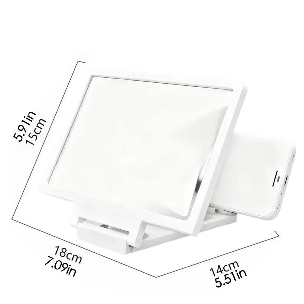 Screen Magnifier Cell Phone HD Magnifying Lightweight Tool Portable Qme White