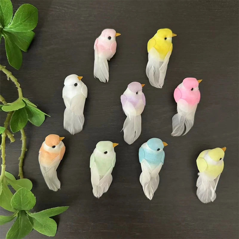 Cute Artificial Birds Fake Foam Animal Simulation Feather Models Tit Qme