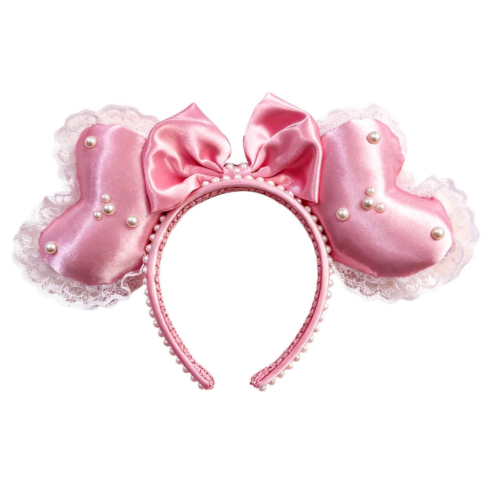 Mickey Mouse Heart Ear Headands Women Adult Cosplay Valentine's Day Hairband For Girls Park Travel Photography Hair Accessory Qme Headband 1