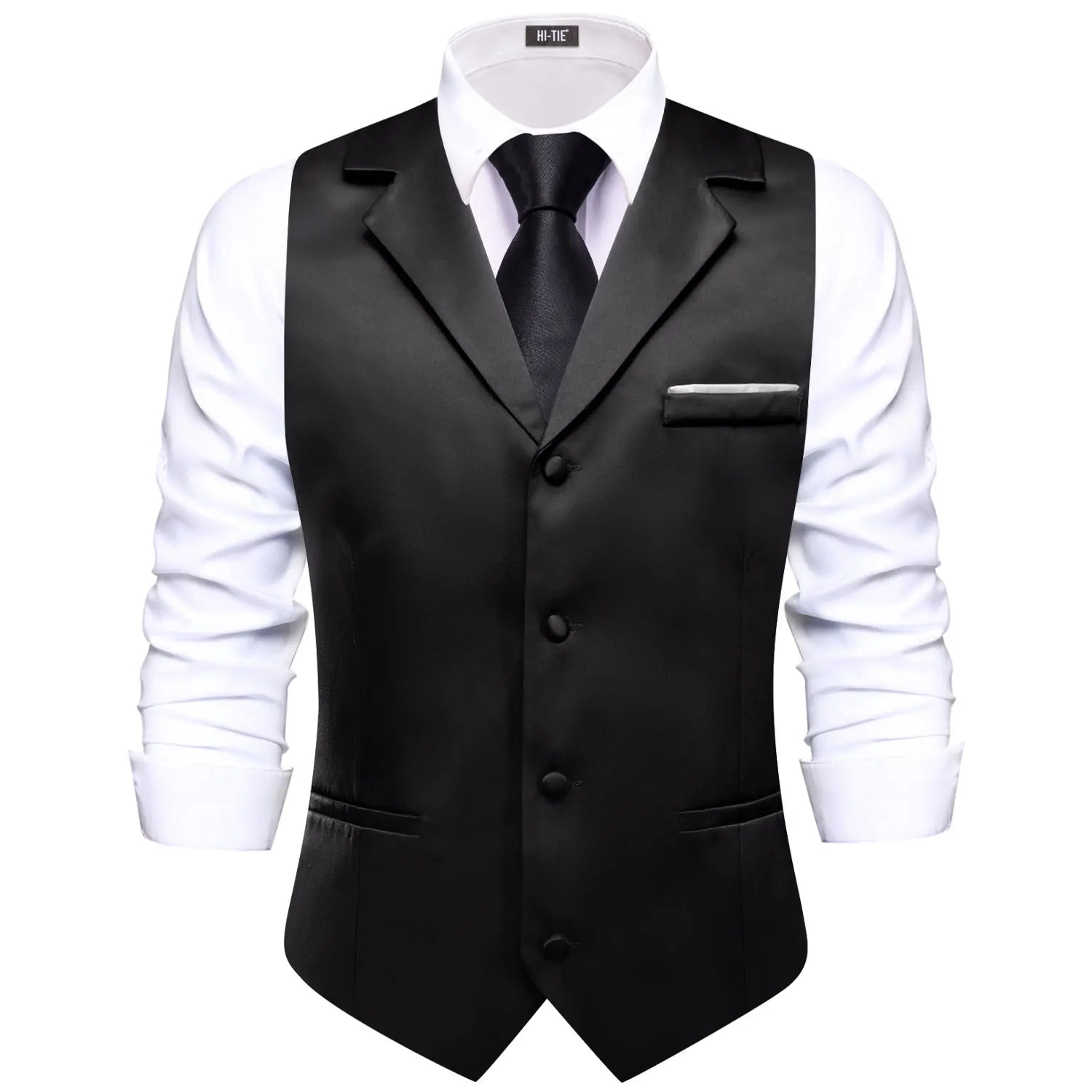 Hi-tie Dusty Pink Solid V-neck Men Vest Tie Jacquard Tuxedo Dress Qme N-3140-MD-3391 XL