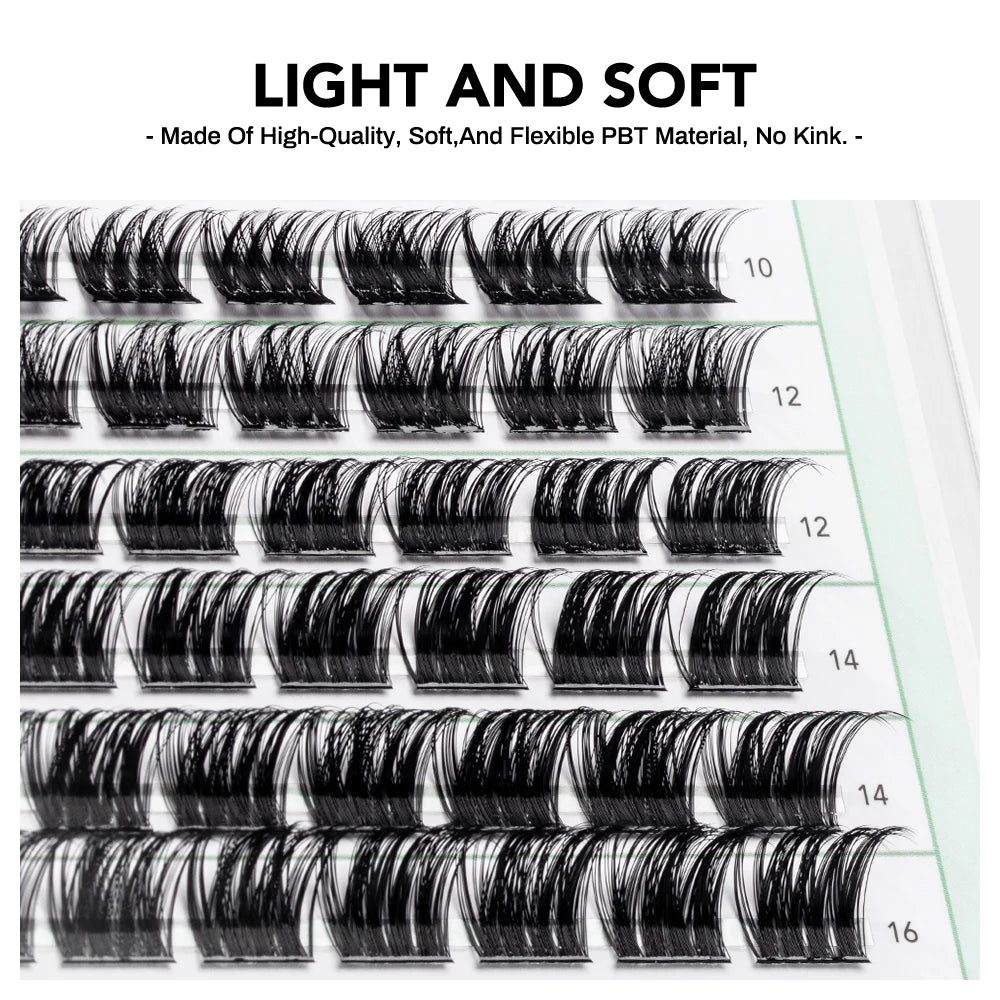 NATUHANA Cluster Eyelashes DIY Lash Extension Mix Styles Clusters Qme