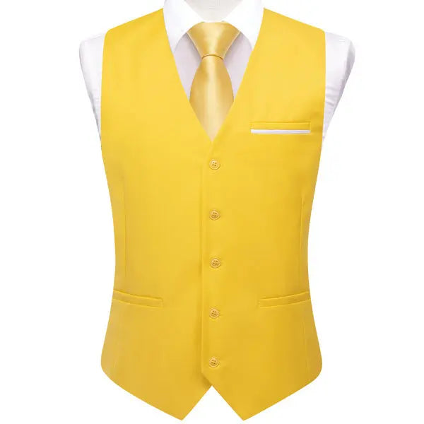 Slim Single Waistcoat Green or Yellow or Apricot or Pink or Black Blue Sleeveless Simple Formal Daily Vest Qme MJDJ3419 XL