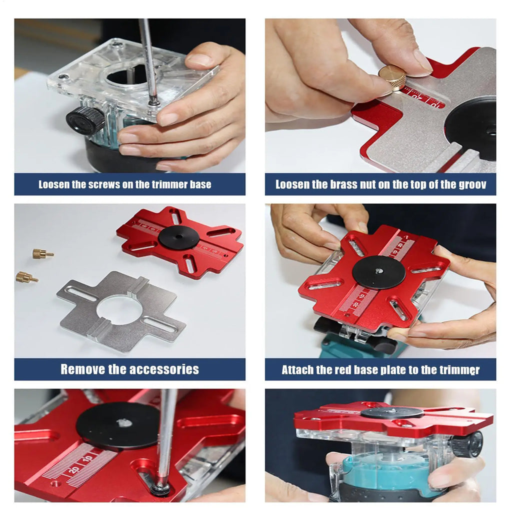 Mortise Jig 2-in-1 Router Templates Slotting Position Template Circle Qme