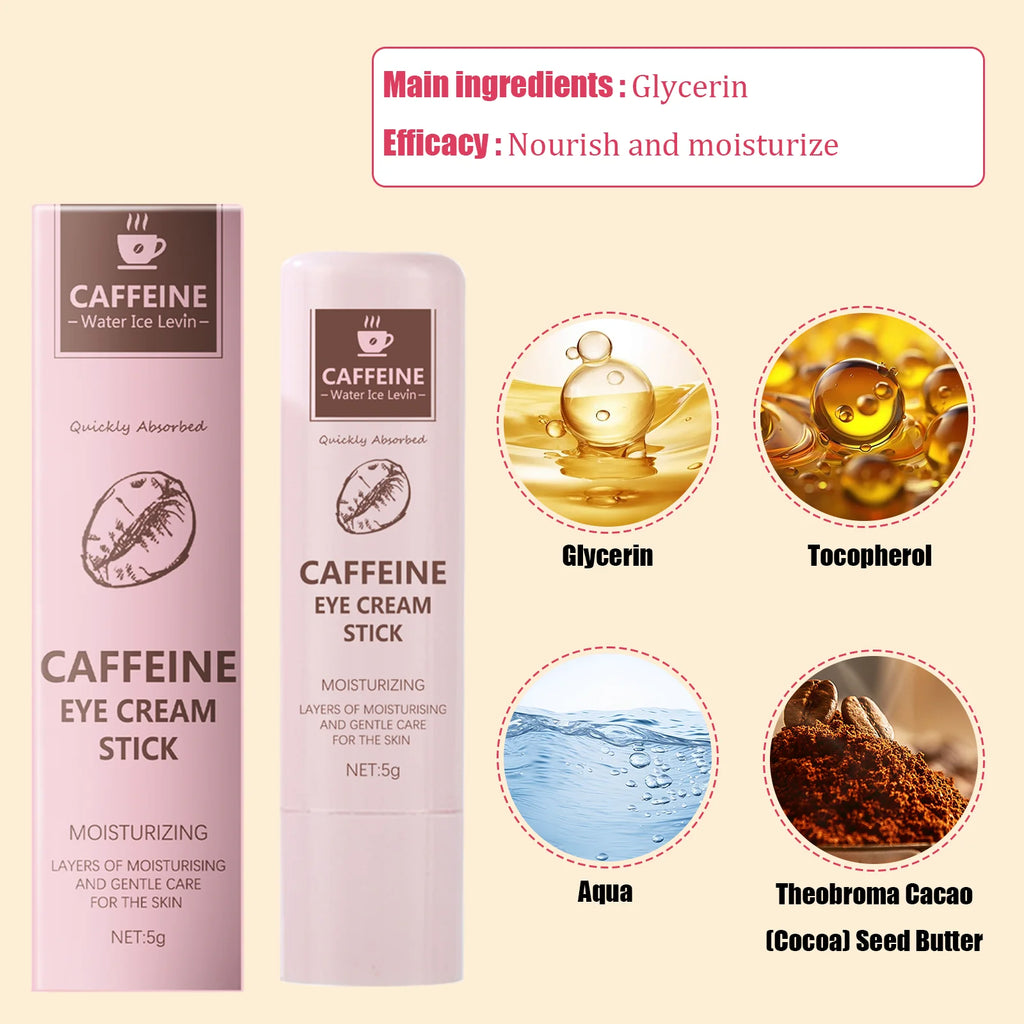 Caffeine eye cream stick nourishes the skin, improves fine lines, relieves eye bags and dark circles, and brightens the eye skin Qme