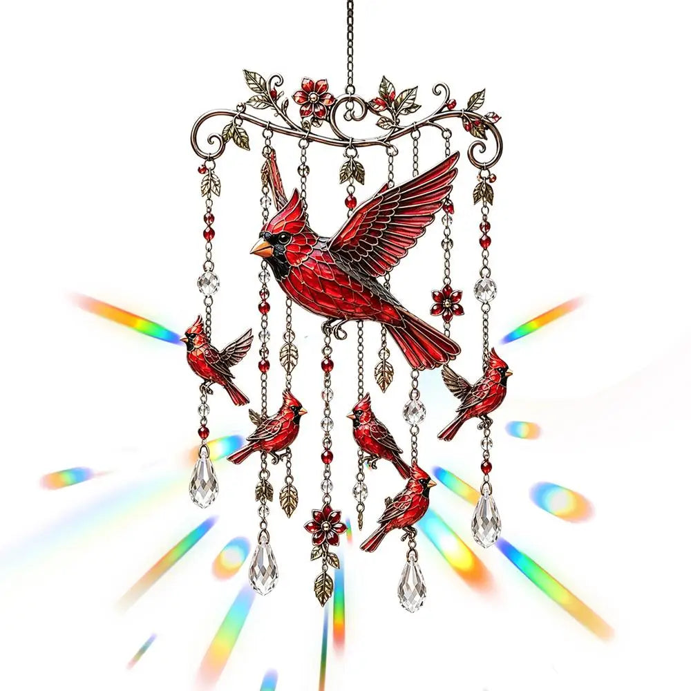 Bird Wind Chimes Garden Decoration Crystal Pendants Homeowners Nature Qme White CN