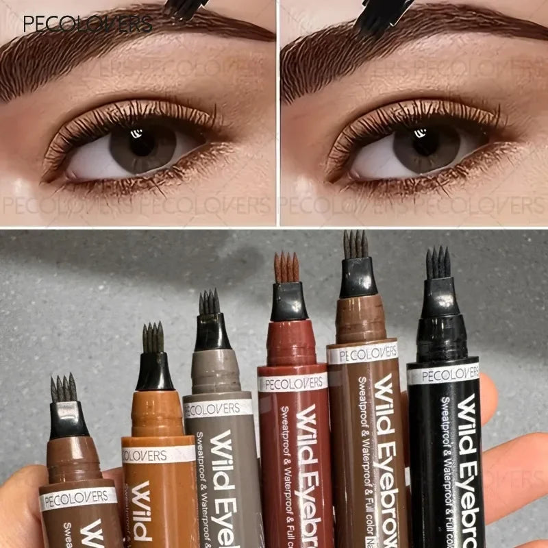 Four-pronged Liquid Eyebrow Pencil Fills Gaps Eyebrows Waterproof Qme