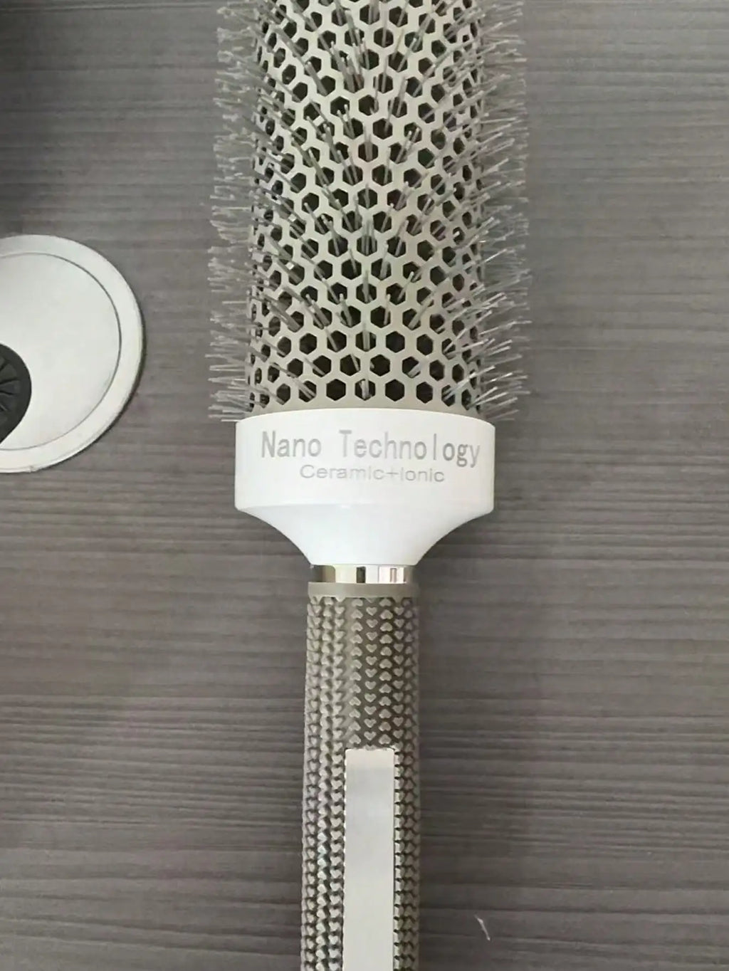 Grey White Barrel Styling Hair Brush Ceramic Aluminum Tube Comb Round Qme