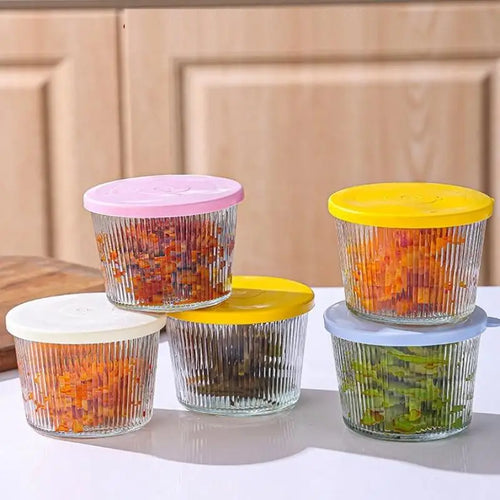 1/4PCS 200ML Glass Storage Jars Transparent Thicken Glass Storage Containers Multifunction Fresh-keeping Mini Clear Jars Kitchen Qme
