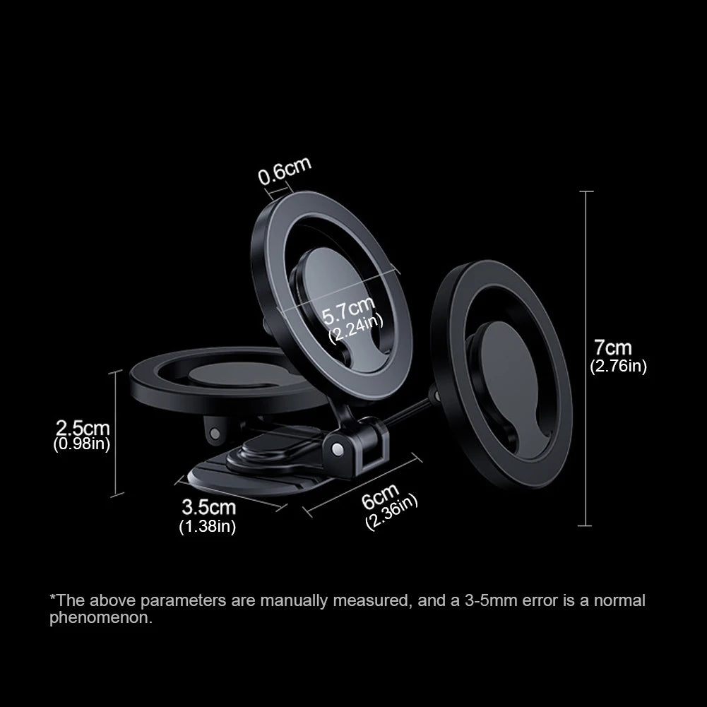 Magnetic Car Phone Holder Mount 360 Rotation Foldable Vehicles Mobile Support Car Phone Holder Stand for iPhone 15 14 13 ProMax Qme