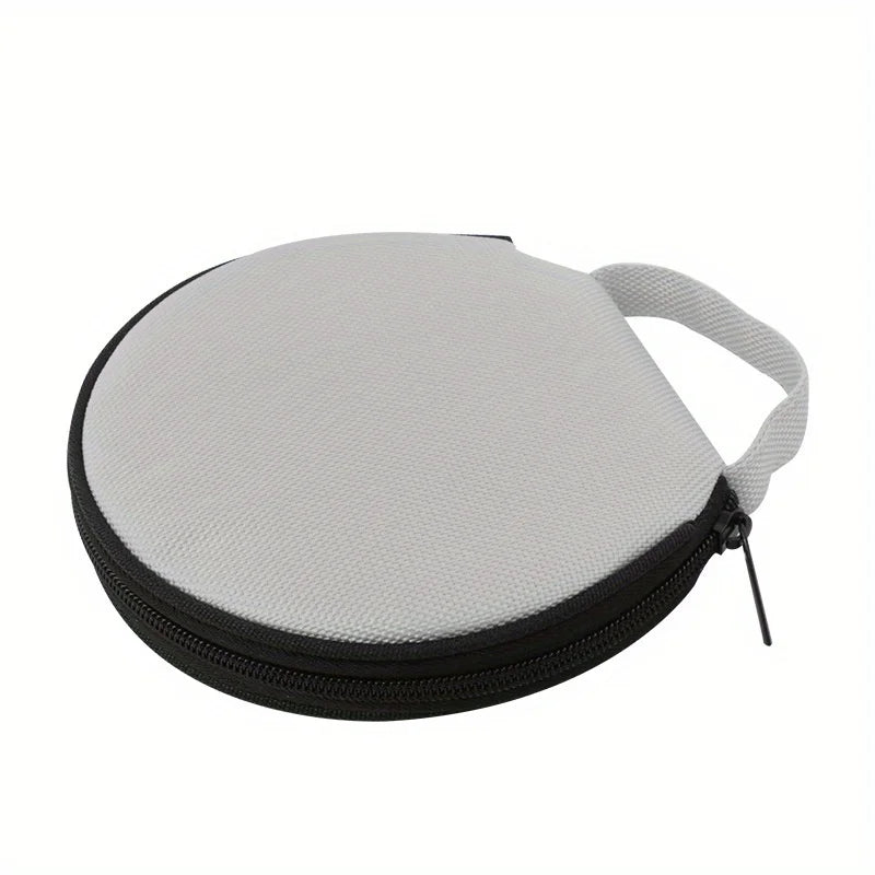 Portable CD Case, Round CD Holder For 20pcs CDs, Oxford Cloth DVD Storage Bag CD Wallet Holder Organizer DVD Pouch Qme Grey