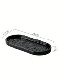 1 Bathroom Stone Tray Rack Bathtub Ceramic Jewelry Storage Washbasin Qme S black