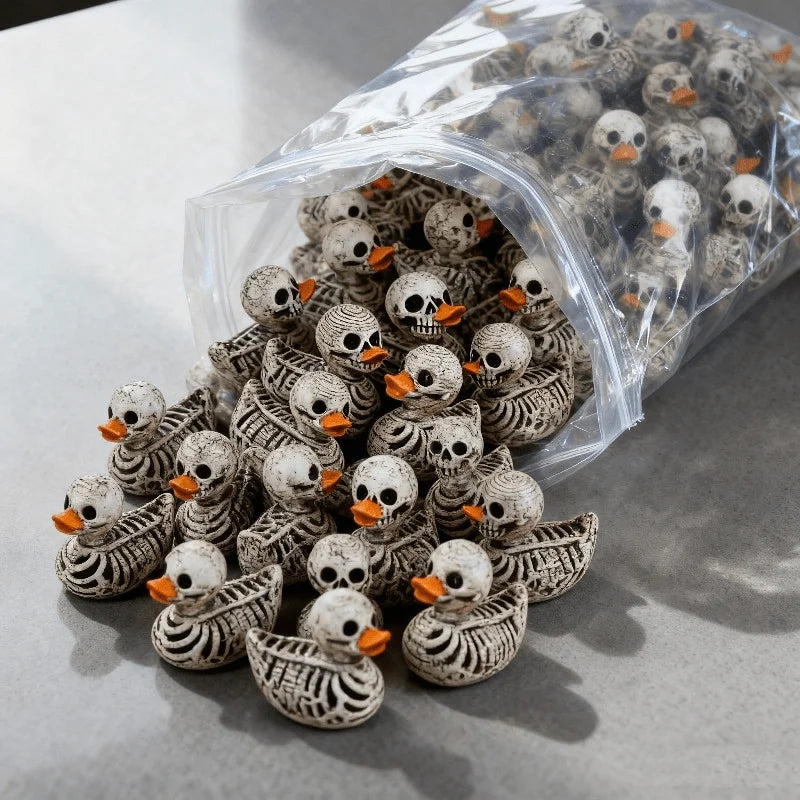10pcs Gothic style Cute Skeleton Duck - Resin Statues, Suitable for Halloween, Office, Pie - Desktop Decoration Qme 10pcs S