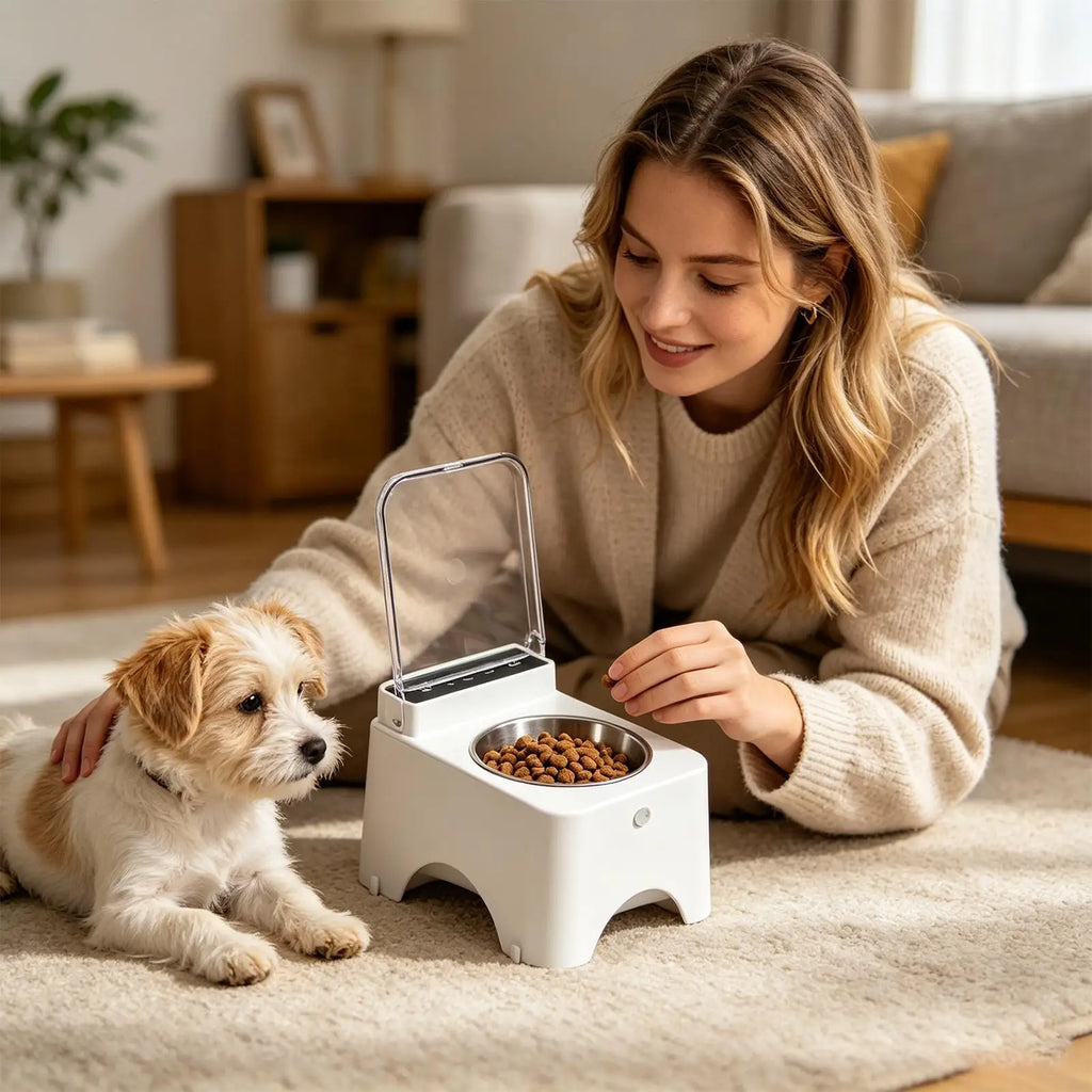 Cat Bowls Automatic Smart Sensing Cat Food Dish For Kitten Pet Indoor Outdoor Living Room Kitchen Home Daily Qme