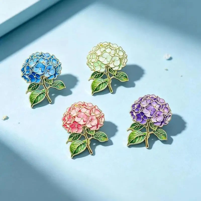 1/4Pcs Assorted Elegant Botanical Enamel Flower Pins Plant Lapel Brooches for School Uniform Decor Students Birthday Gift Qme